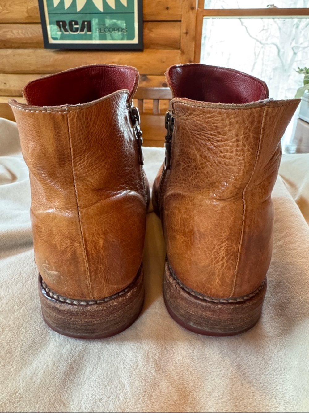 Bed|Stu Yurisa Ankle Boot- Rustic Tan Leather Women’s Size 9 - Picture 4 of 16